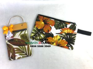 Souvenir Dompet Standar, Kanvas Tebal Kemas Plastik & Hiasan