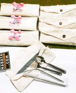 Souvenir Alat Makan Lengkap Kemas Dompet Blacu Custom