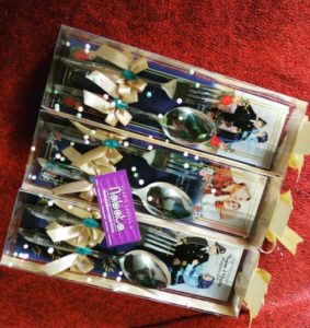 Souvenir Sendok Garpu Background Foto Kemas Box & Hiasan