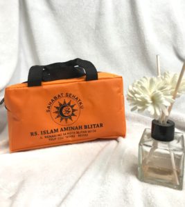 tas merchandise rumah sakit, sablon 1 sisi